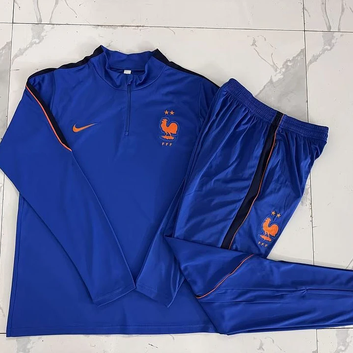 CONJUNTO DE TREINO FRANÇA 26/27 - MEIO ZÍPER - Azul Royal 5