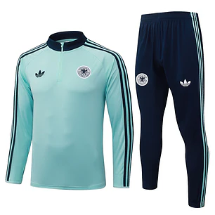 CONJUNTO DE TREINO ALEMANHA 26/27 - MEIO ZÍPER - Verde Menta Retrô