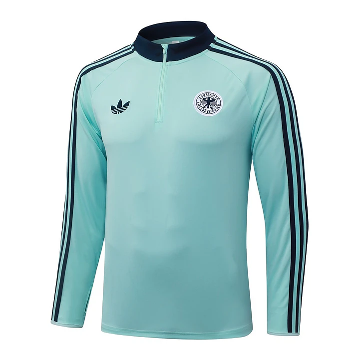 CONJUNTO DE TREINO ALEMANHA 26/27 - MEIO ZÍPER - Verde Menta Retrô 3