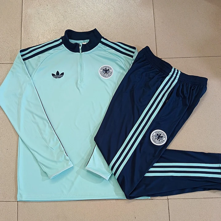 CONJUNTO DE TREINO ALEMANHA 26/27 - MEIO ZÍPER - Verde Menta Retrô 5