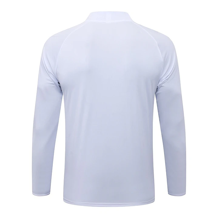 CONJUNTO DE TREINO REAL MADRID 26/27 - MEIO ZÍPER - Branco Retrô 4