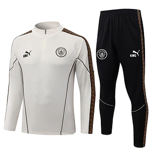 CONJUNTO DE TREINO MANCHESTER CITY 26/27 - MEIO ZÍPER - Bege