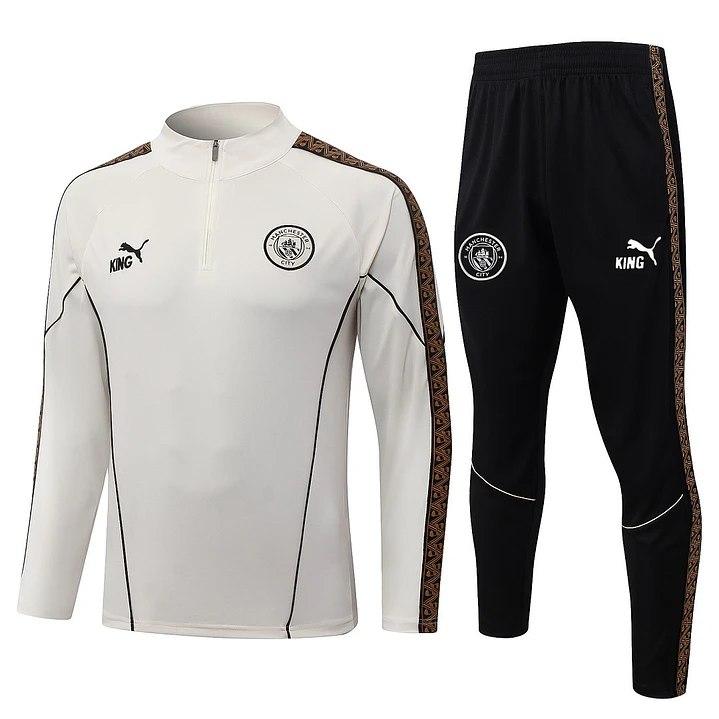 CONJUNTO DE TREINO MANCHESTER CITY 26/27 - MEIO ZÍPER - Bege 1