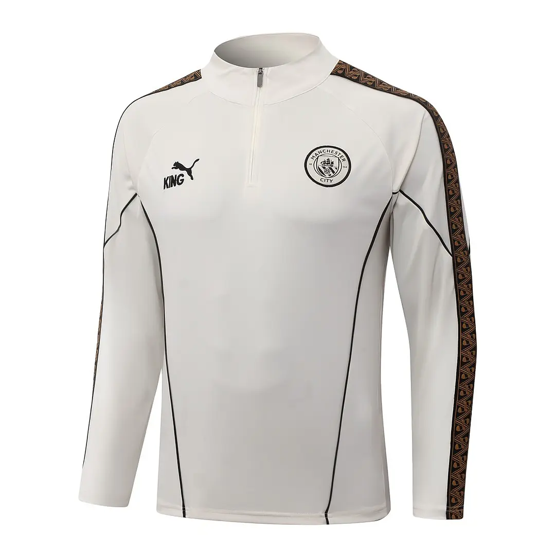 CONJUNTO DE TREINO MANCHESTER CITY 26/27 - MEIO ZÍPER - Bege 3