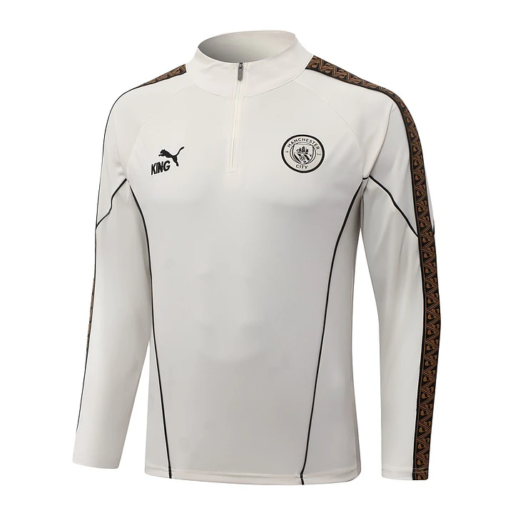 CONJUNTO DE TREINO MANCHESTER CITY 26/27 - MEIO ZÍPER - Bege 3