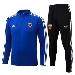 CONJUNTO DE TREINO ARGENTINA 26/27 - MEIO ZÍPER - Azul Royal Retrô