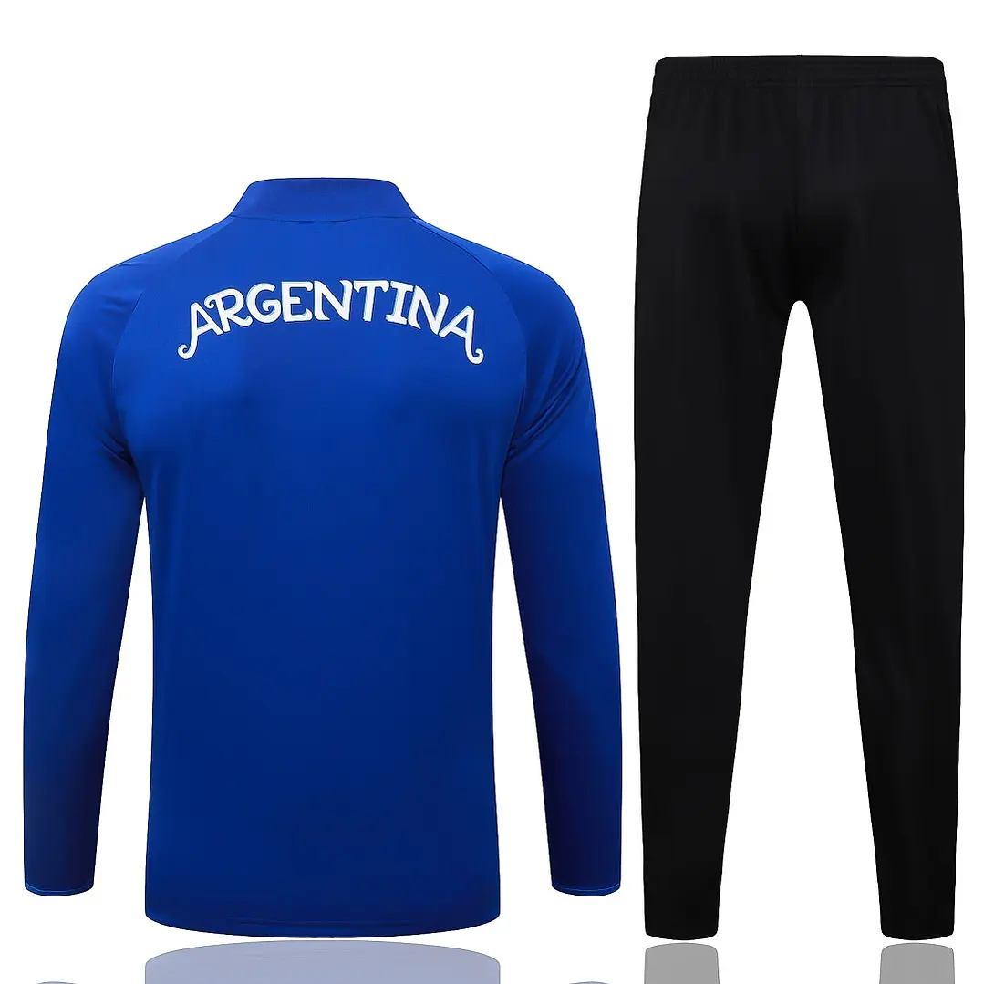 CONJUNTO DE TREINO ARGENTINA 26/27 - MEIO ZÍPER - Azul Royal Retrô 2