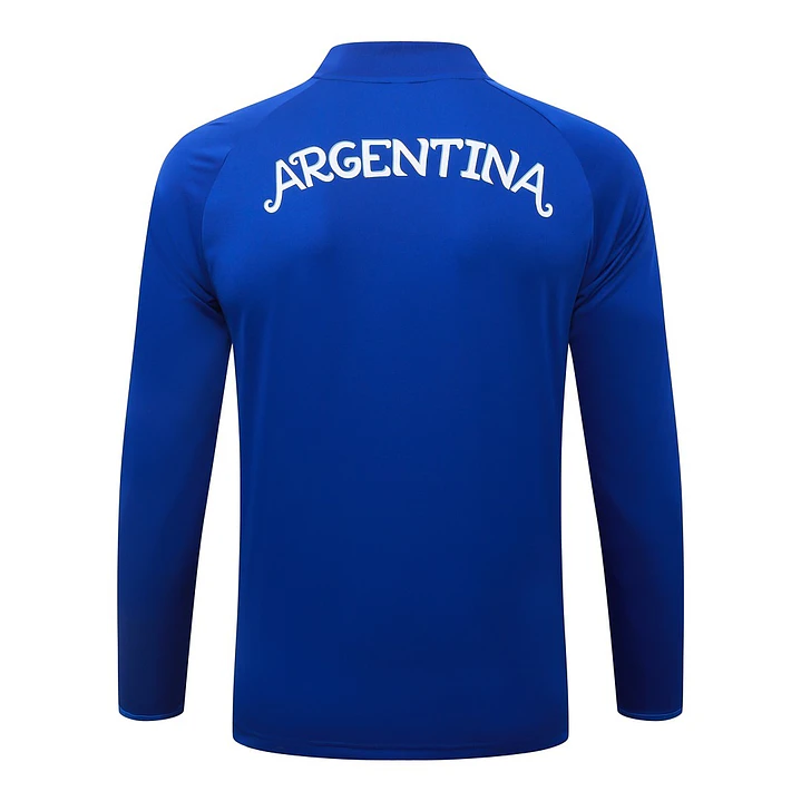 CONJUNTO DE TREINO ARGENTINA 26/27 - MEIO ZÍPER - Azul Royal Retrô 4