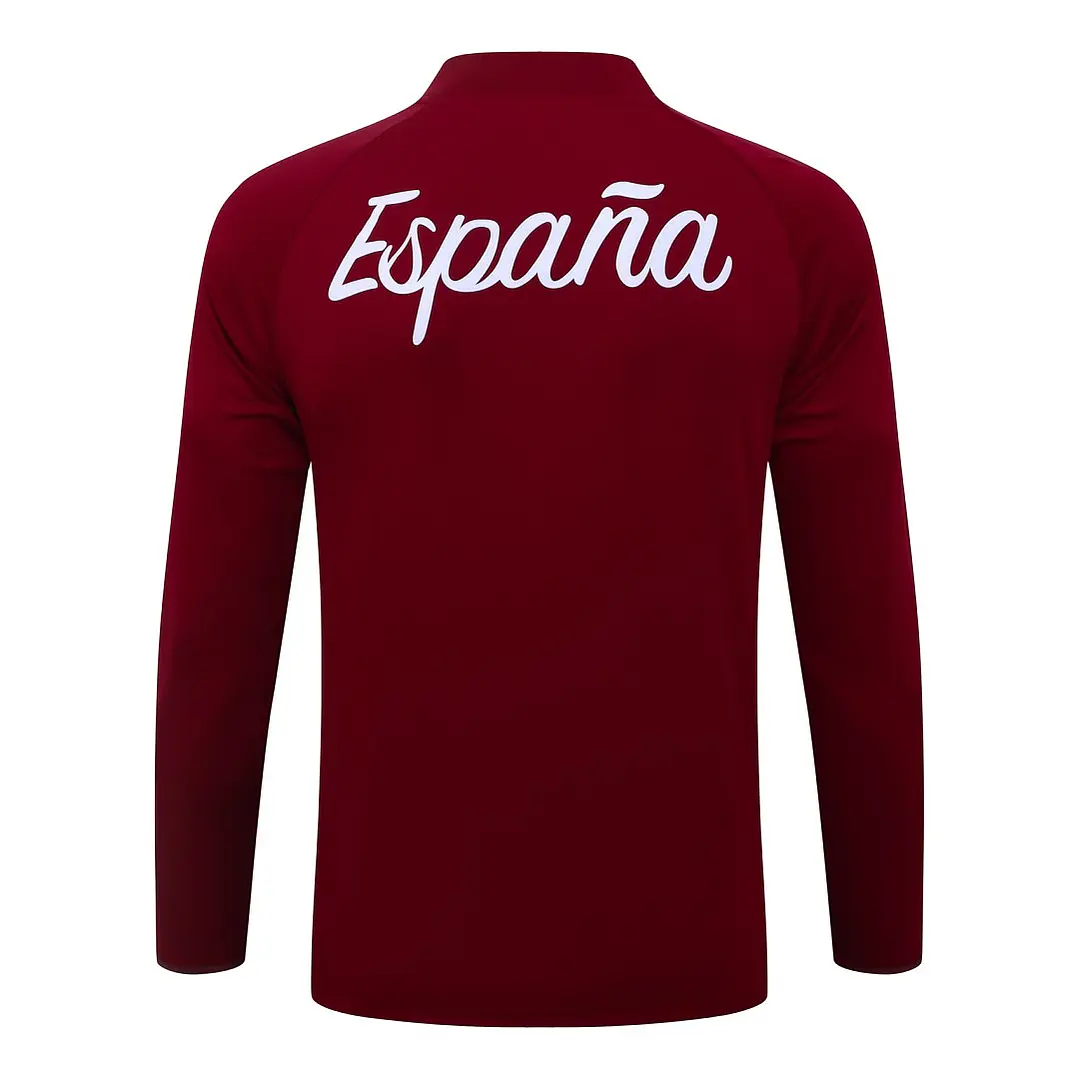 CONJUNTO DE TREINO ESPANHA 26/27 - MEIO ZÍPER - Grená Retrô 4