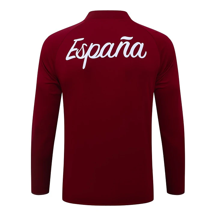 CONJUNTO DE TREINO ESPANHA 26/27 - MEIO ZÍPER - Grená Retrô 4