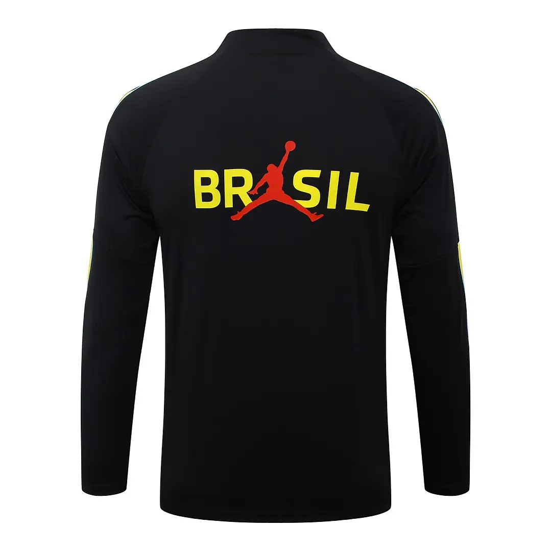CONJUNTO DE TREINO SELEÇÃO BRASILEIRA 26/27 - MEIO ZÍPER - Preto e Amarelo 4
