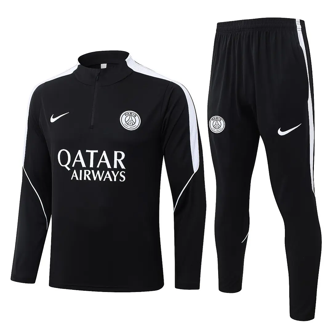 CONJUNTO DE TREINO PSG 26/27 - MEIO ZÍPER - Preto 1