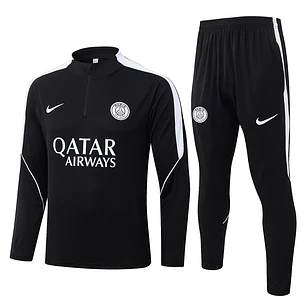 CONJUNTO DE TREINO PSG 26/27 - MEIO ZÍPER - Preto