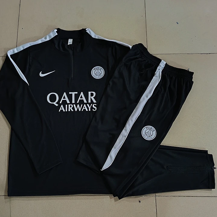 CONJUNTO DE TREINO PSG 26/27 - MEIO ZÍPER - Preto 5