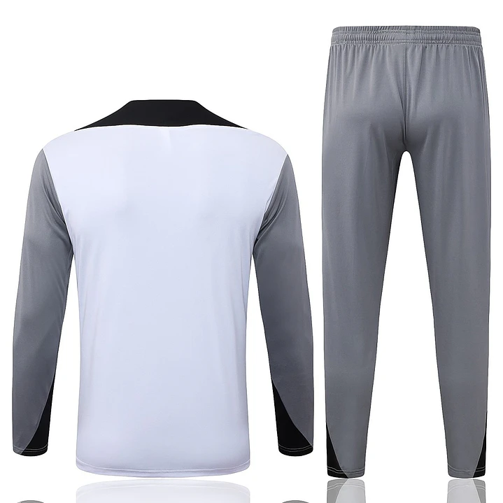 CONJUNTO DE TREINO PSG 26/27 - MEIO ZÍPER - Branco e Cinza 2