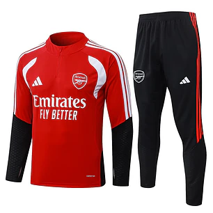 CONJUNTO DE TREINO ARSENAL 26/27 - MEIO ZÍPER - Vermelho e Preto