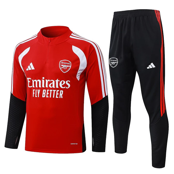 CONJUNTO DE TREINO ARSENAL 26/27 - MEIO ZÍPER - Vermelho e Preto 1