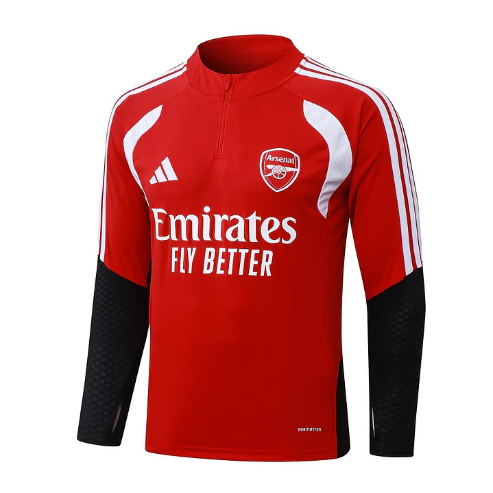 CONJUNTO DE TREINO ARSENAL 26/27 - MEIO ZÍPER - Vermelho e Preto 3