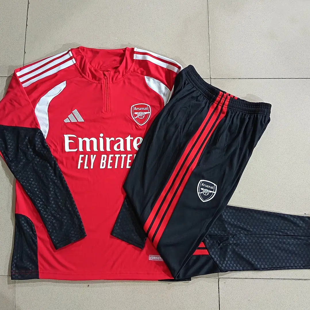 CONJUNTO DE TREINO ARSENAL 26/27 - MEIO ZÍPER - Vermelho e Preto 5