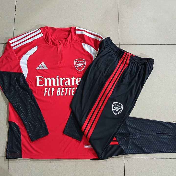 CONJUNTO DE TREINO ARSENAL 26/27 - MEIO ZÍPER - Vermelho e Preto 5