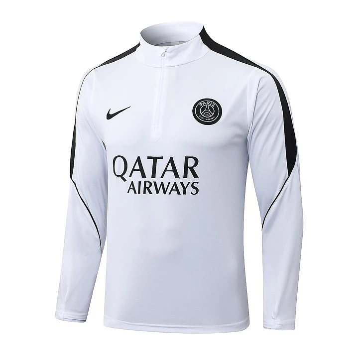 CONJUNTO DE TREINO PSG 26/27 - MEIO ZÍPER - Branco 3