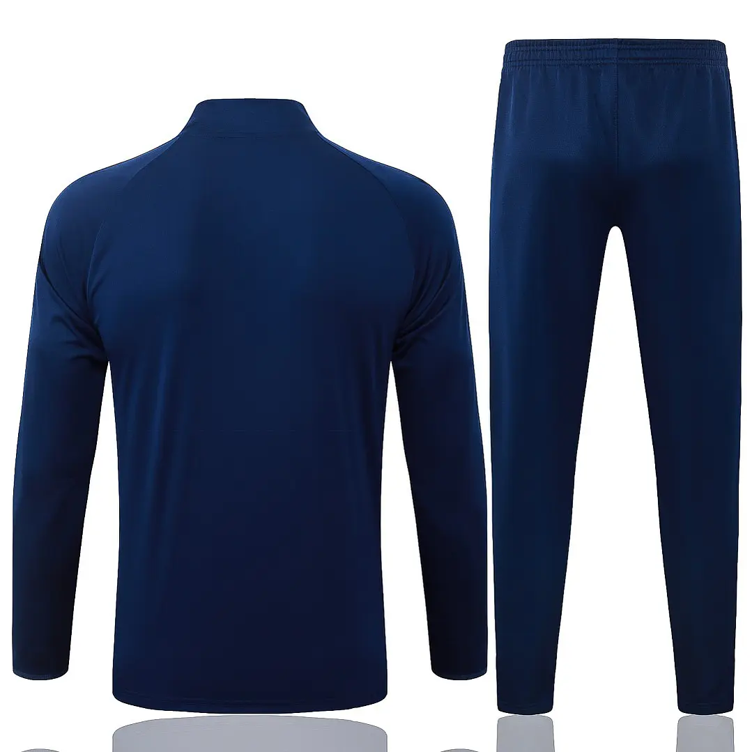 CONJUNTO DE TREINO REAL MADRID 26/27 - MEIO ZÍPER - Azul-Marinho Retrô 2