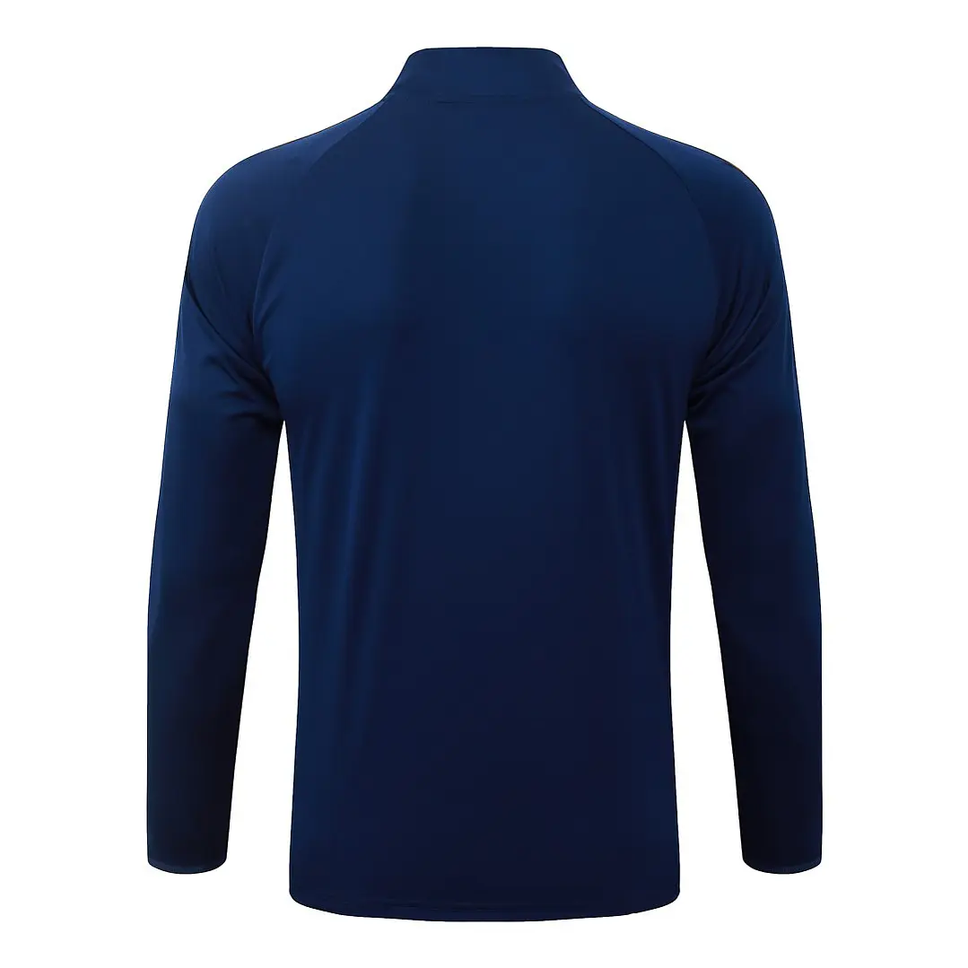 CONJUNTO DE TREINO REAL MADRID 26/27 - MEIO ZÍPER - Azul-Marinho Retrô 4