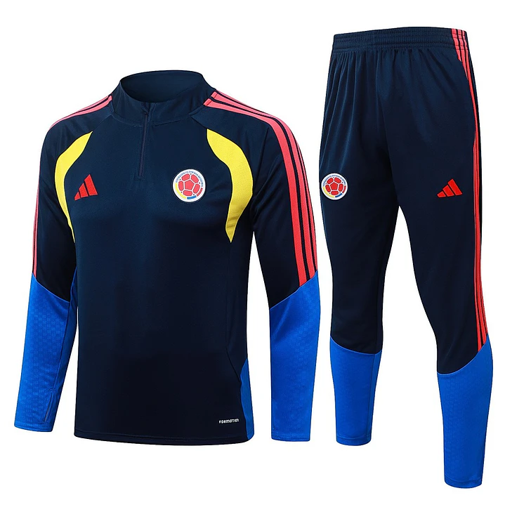 CONJUNTO DE TREINO COLÔMBIA 26/27 - MEIO ZÍPER - Azul-Marinho 1