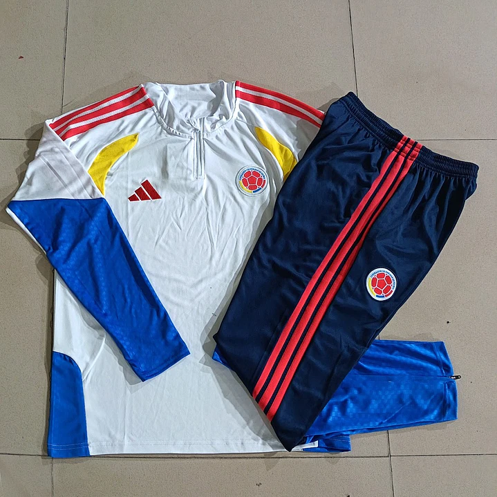 CONJUNTO DE TREINO COLÔMBIA 26/27 - MEIO ZÍPER - Branco 5