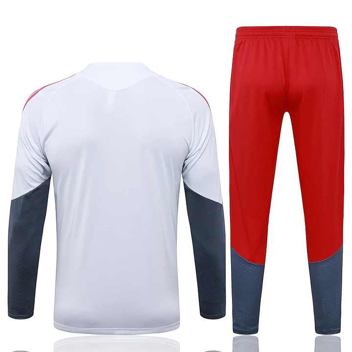 CONJUNTO DE TREINO INTERNACIONAL 26/27 - MEIO ZÍPER - Branco e Vermelho 2