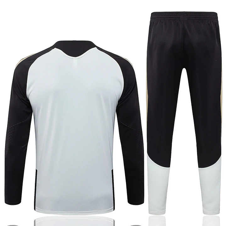 CONJUNTO DE TREINO FLAMENGO 26/27 - MEIO ZÍPER - Branco e Preto 2