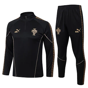 CONJUNTO DE TREINO PORTUGAL 26/27 - MEIO ZÍPER - Preto