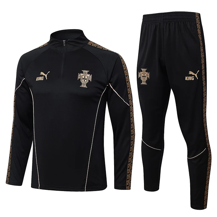 CONJUNTO DE TREINO PORTUGAL 26/27 - MEIO ZÍPER - Preto 1