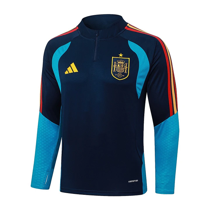 CONJUNTO DE TREINO ESPANHA 26/27 - MEIO ZÍPER - Azul-Marinho 3