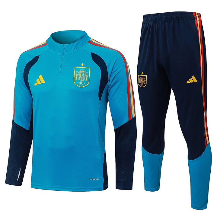CONJUNTO DE TREINO ESPANHA 26/27 - MEIO ZÍPER - Azul Turquesa 1