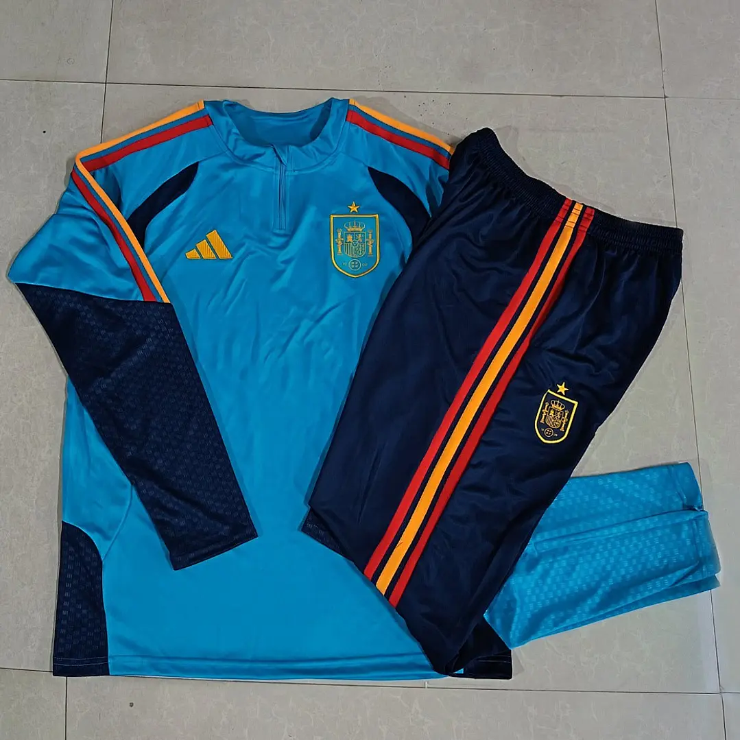 CONJUNTO DE TREINO ESPANHA 26/27 - MEIO ZÍPER - Azul Turquesa 5