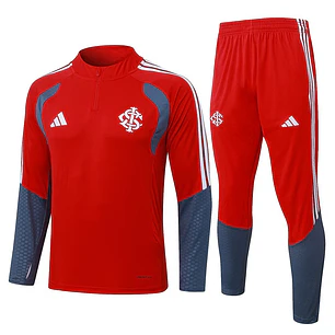 CONJUNTO DE TREINO INTERNACIONAL 26/27 - MEIO ZÍPER - Vermelho