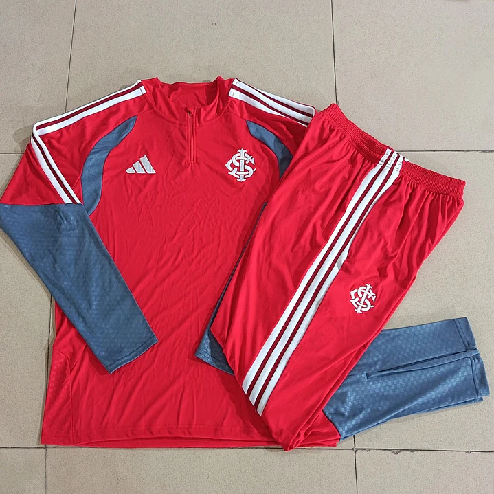 CONJUNTO DE TREINO INTERNACIONAL 26/27 - MEIO ZÍPER - Vermelho 5