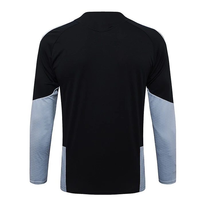 CONJUNTO DE TREINO REAL MADRID 26/27 - MEIO ZÍPER - Preto e Cinza 4