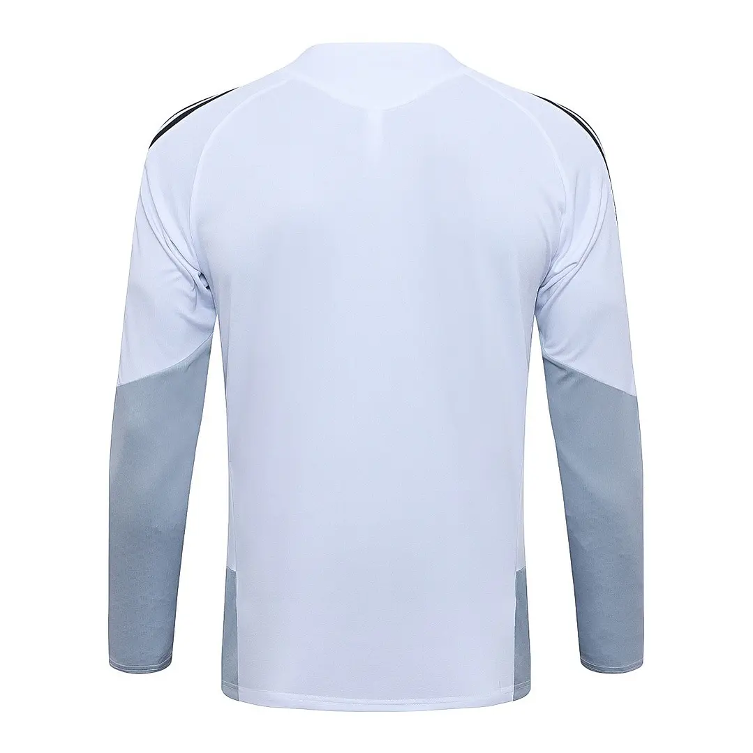 CONJUNTO DE TREINO REAL MADRID 26/27 - MEIO ZÍPER - Branco e Cinza 4