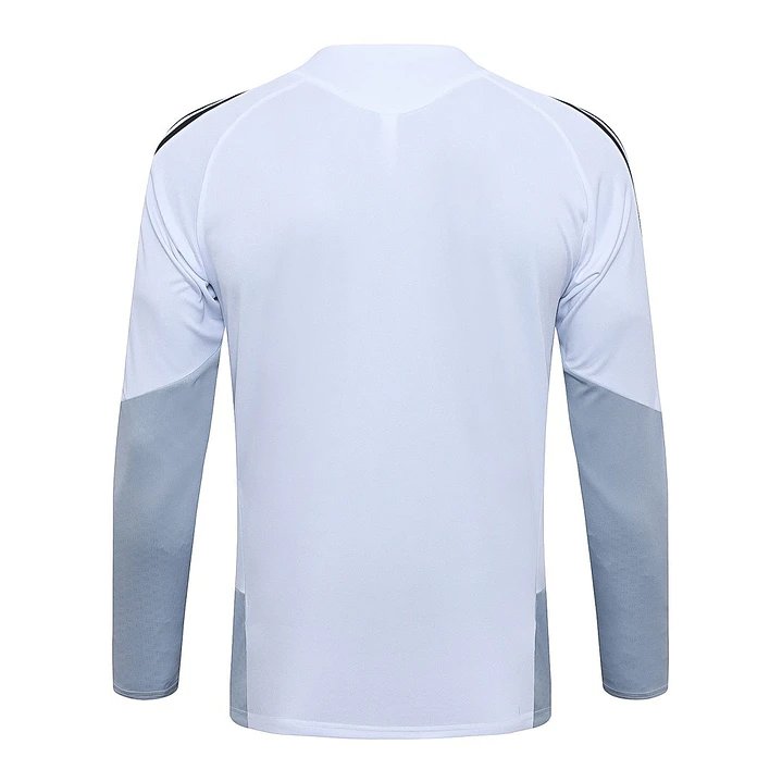CONJUNTO DE TREINO REAL MADRID 26/27 - MEIO ZÍPER - Branco e Cinza 4