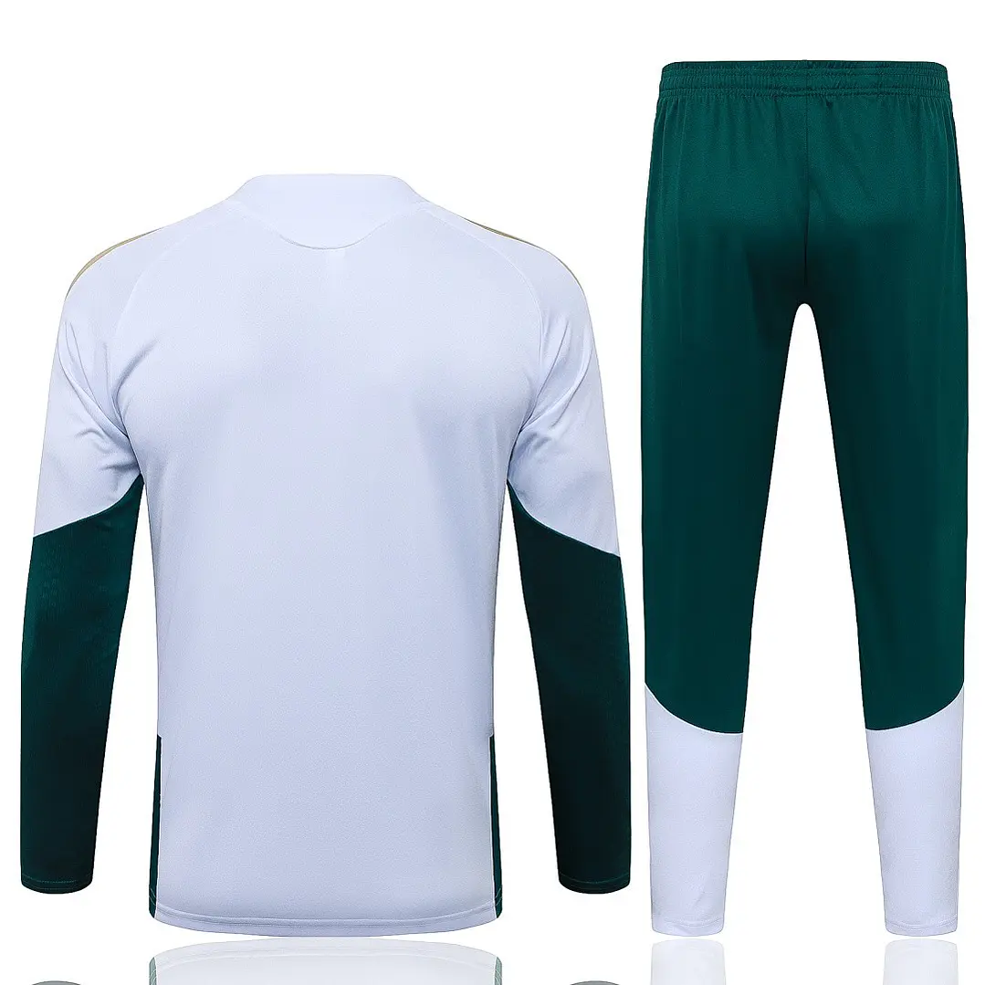 CONJUNTO DE TREINO ITÁLIA 26/27 - MEIO ZÍPER - Branco e Verde 2