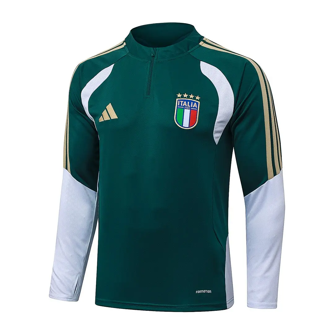 CONJUNTO DE TREINO ITÁLIA 26/27 - MEIO ZÍPER - Verde Escuro 3
