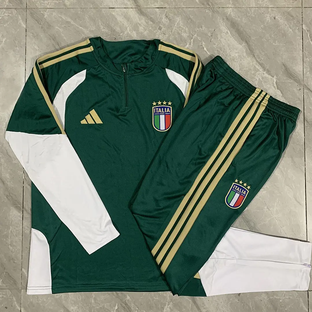 CONJUNTO DE TREINO ITÁLIA 26/27 - MEIO ZÍPER - Verde Escuro 5