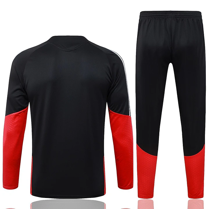 CONJUNTO DE TREINO ALEMANHA 26/27 - MEIO ZÍPER - Preto e Vermelho 2