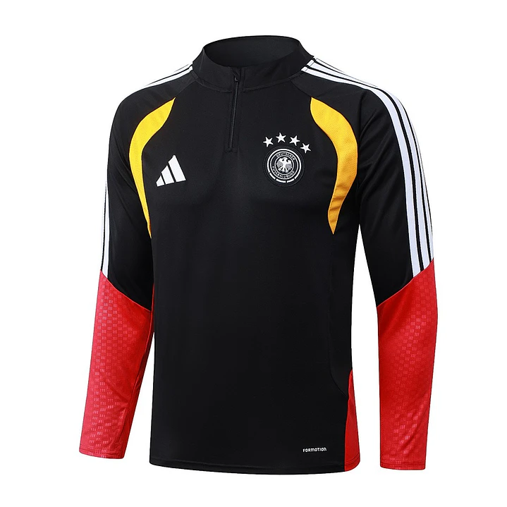 CONJUNTO DE TREINO ALEMANHA 26/27 - MEIO ZÍPER - Preto e Vermelho 3