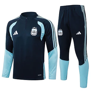 CONJUNTO DE TREINO ARGENTINA 26/27 - MEIO ZÍPER - Azul-Marinho