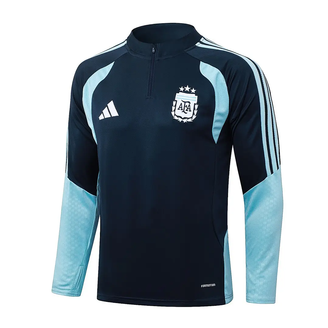 CONJUNTO DE TREINO ARGENTINA 26/27 - MEIO ZÍPER - Azul-Marinho 3