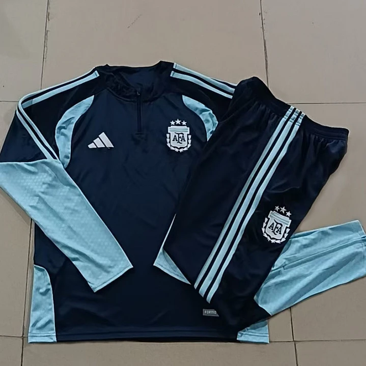 CONJUNTO DE TREINO ARGENTINA 26/27 - MEIO ZÍPER - Azul-Marinho 5