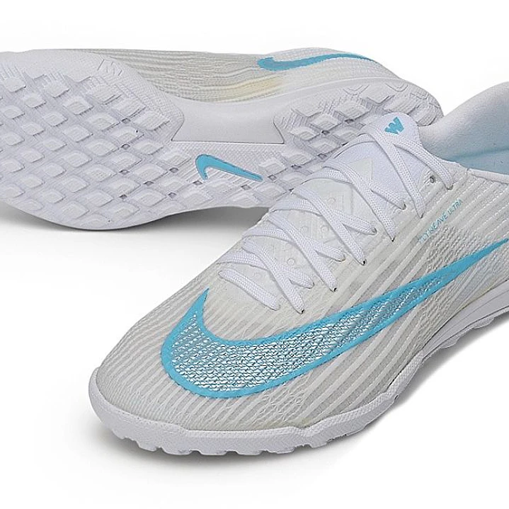 Chuteira Nike Air Zoom Mercurial Superfly XI Elite TF - Branco e Azul Claro 2